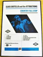 ELVIS COSTELLO 1982 PROMO POSTER FOR THE RELEASE OF THE 'COUNTRY FULL STOP' 7 AND 12 INCH SINGLES