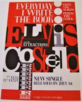 ELVIS COSTELLO U.K. RECORD COMPANY MINI PROMO POSTER 'EVERYDAY I WRITE THE BOOK' SINGLE 1983