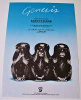 GENESIS STUNNING U.K. RECORD COMPANY PROMO HANDBILL "KEEP IT DARK" SINGLE 1981