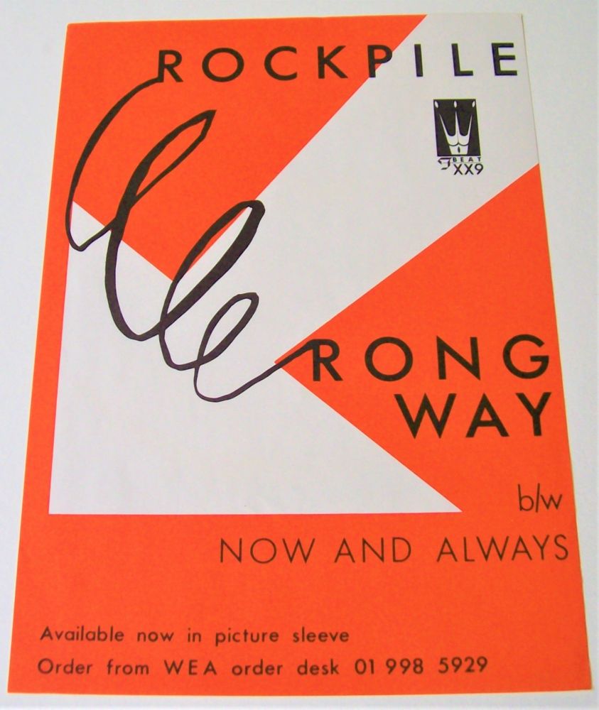 ROCKPILE NICK LOWE DAVE EDMUNDS U.K. RECORD COMPANY A4 PROMO POSTER FOR THE
