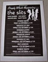 THE SLITS PUNK STUNNING RARE U.K. TOUR FLYER 21st TO 28th SEPTEMBER 1979