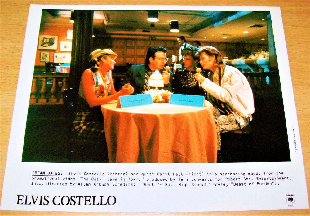 ELVIS COSTELLO U.K. RECORD COMPANY PROMO PHOTO VIDEO STILL 'THE ONLY FLAME 