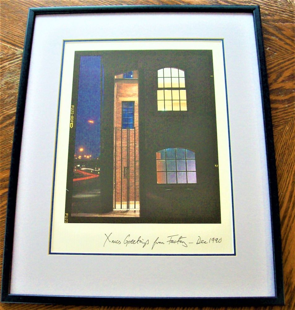 FACTORY CHRISTMAS CARD 1990 FAC 295 SUPERBLY MOUNTED GLAZED AND FRAMED RARE