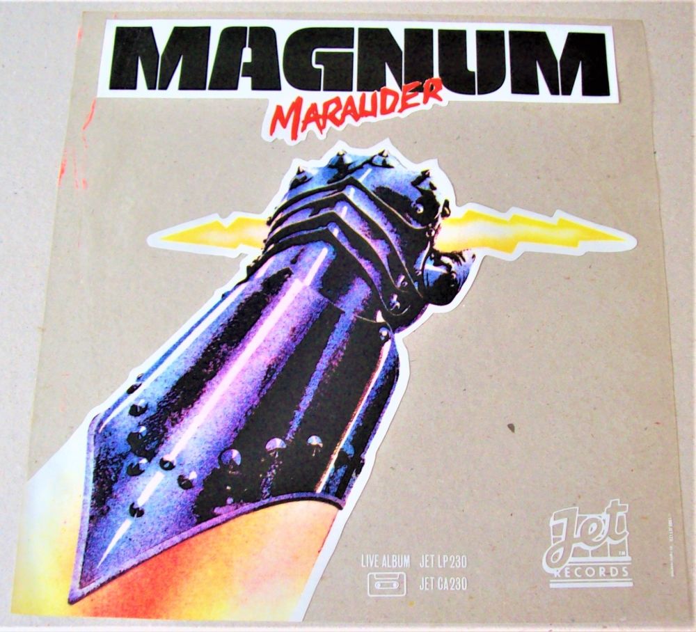 MAGNUM U.K. RECORD COMPANY PLASTIC WINDOW POSTER FOR THE LIVE ALBUM 'MARAUD