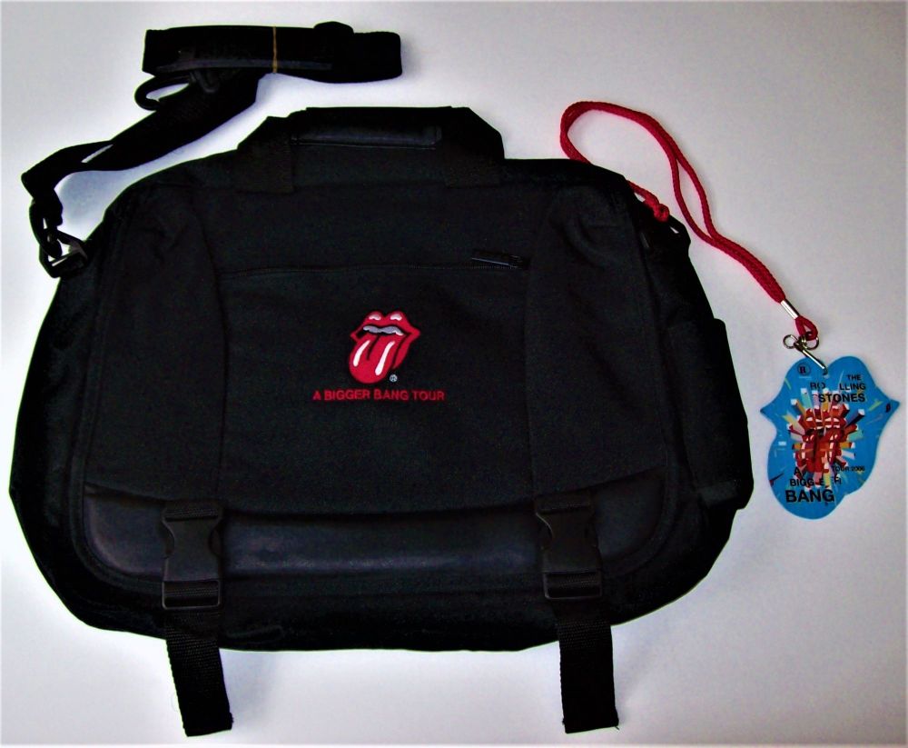 THE ROLLING STONES SPECIAL 'HOT SEAT' ISSUE BAG AND PASS FOR THE 'A BIGGER 
