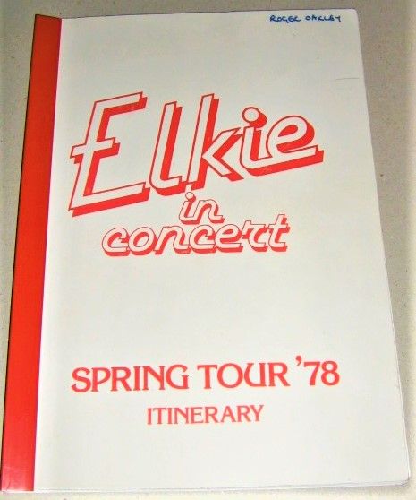 ELKIE BROOKS SUPERB RARE ‘ELKIE IN CONCERT’ SPRING U.K. TOUR ROAD CREW ITIN