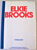 ELKIE BROOKS RARE SEPTEMBER TOUR OF GERMANY AND UK 1977 ROAD CREW ITINERARY BOOK