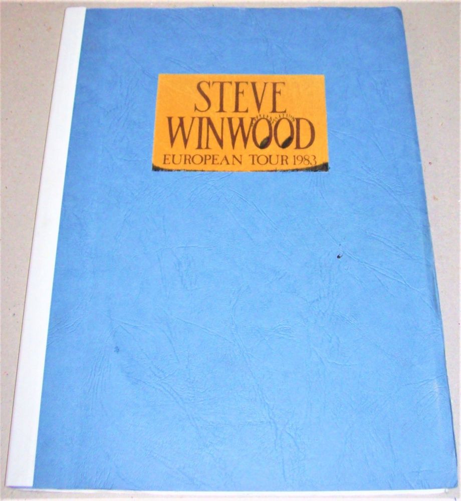 STEVE WINWOOD STUNNING RARE 1983 EUROPEAN TOUR ROAD CREW ISSUE ITINERARY BO