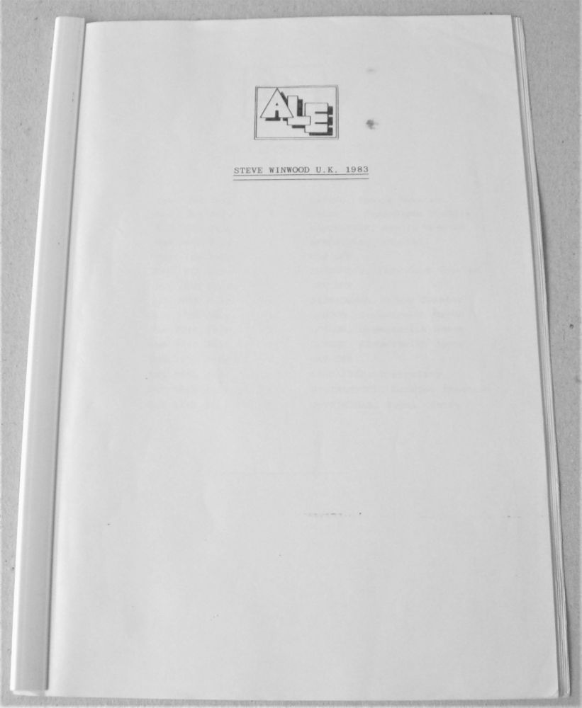 STEVE WINWOOD SUPERB ROAD CREW ISSUE ITINERARY FOR 'ALE' TOUR OF THE U.K. 1
