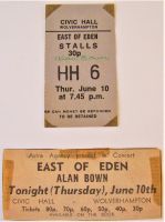 EAST OF EDEN CONCERT TICKET AND ADVERT THURS 10th JUNE 1971 WOLVERHAMPTON CIVIC