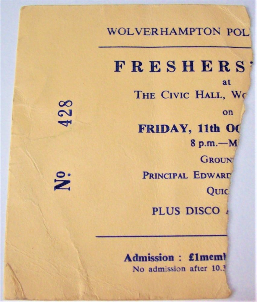 GROUNDHOGS PRINCIPLE EDWARDS QUICKSAND CONCERT TICKET FRI 11th OCT 1974 W'T