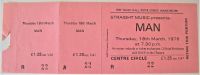 MAN STUNNING UNUSED COMPLETE CONCERT TICKET THURSDAY 18th MARCH MANCHESTER 1976