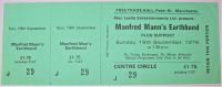 MANFRED MANN'S EARTHBAND UNUSED CONCERT TICKET SUNDAY 19th SEPT MANCHESTER 1976