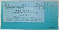 METALLICA SUPERB CONCERT TICKET MONDAY 18th NOV 1996 HELSINKI ICE HALL FINLAND