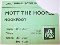 MOTT THE HOOPLE RARE CONCERT TICKET FRIDAY 30th JULY 1971 CHELTENHAM TOWN HALL