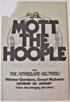 MOTT THE HOOPLE SUTHERLAND BROS CONCERT TICKET JANUARY 8th 1972 GREAT MALVERN UK
