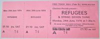REFUGEES STRING DRIVEN THING RARE CONCERT TICKET MON 24th JUNE 1974 MANCHESTER 