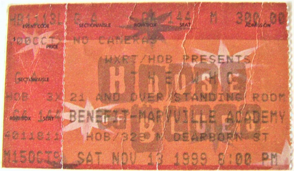 THE WHO SUPERB RARE CONCERT TICKET SAT 12th NOV 1999 HOUSE OF BLUES CHICAGO