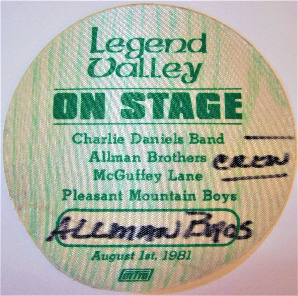 ALLMAN BROS CHARLIE DANIELS McGUFFEY LANE PLEASANT MOUNTAIN BOYS 1981 STAGE