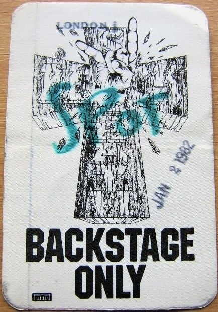 BLACK SABBATH ROAD CREW BACKSTAGE PASS 2nd JANUARY 1982 HAMMERSMITH ODEON U