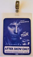 BRUCE SPRINGSTEEN AFTER SHOW LAMINATE 27th NOVEMBER 1980 MADISON SQUARE GARDEN