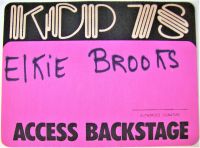 ELKIE BROOKS STUNNING RARE ROAD CREW ISSUE CLOTH BACKSTAGE PASS U.K. TOUR 1978