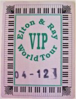 ELTON JOHN RARE VIP GREEN CLOTH CONCERT PASS 'ELTON & RAY' WORLD TOUR 1993 04-12