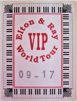 ELTON JOHN RARE RED CLOTH VIP CONCERT PASS 'ELTON & RAY' WORLD TOUR 1993 09-17