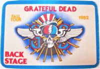 GRATEFUL DEAD FABULOUS ROAD CREW ISSUE BACKSTAGE CLOTH PASS FALL TOUR USA 1982