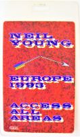 NEIL YOUNG FABULOUS AND RARE ROAD CREW ISSUE AAA LAMINATE FOR EUROPEAN TOUR 1993