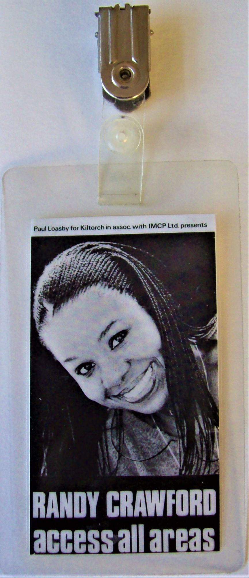 RANDY CRAWFORD SUPERB RARE ROAD CREW ISSUE AAA LAMINATE FOR THE UK TOUR IN 