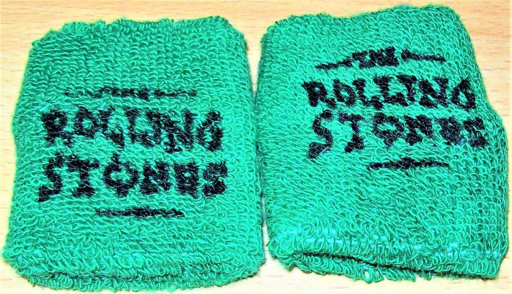 THE ROLLING STONES 2 ROAD CREW WRIST BANDS 'BRIDGES TO BABYLON' WORLD TOUR 