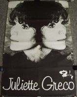 JULIETTE GRECO ABSOLUTELY STUNNING RARE 1969 FRENCH RECORD COMPANY PROMO POSTER