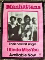 THE MANHATTANS U.K. RECORD COMPANY PROMO POSTER ‘I KINDA MISS YOU’ SINGLE 1976