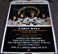 LED ZEPPELIN RARE U.K. RECORD COMPANY PROMO POSTER "EARLY DAYS-VOL 1" ALBUM 1999
