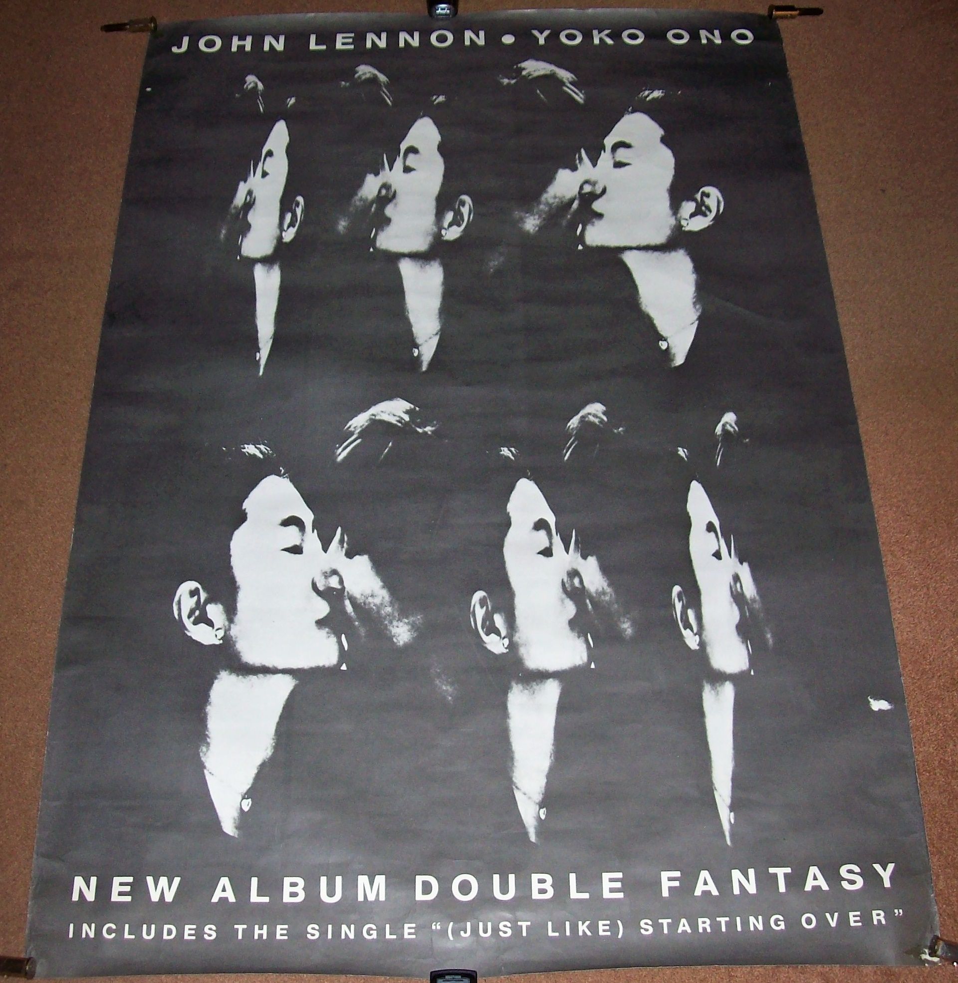THE BEATLES JOHN LENNON U.K. RECORD COMPANY PROMO POSTER FOR THE RELEASE OF