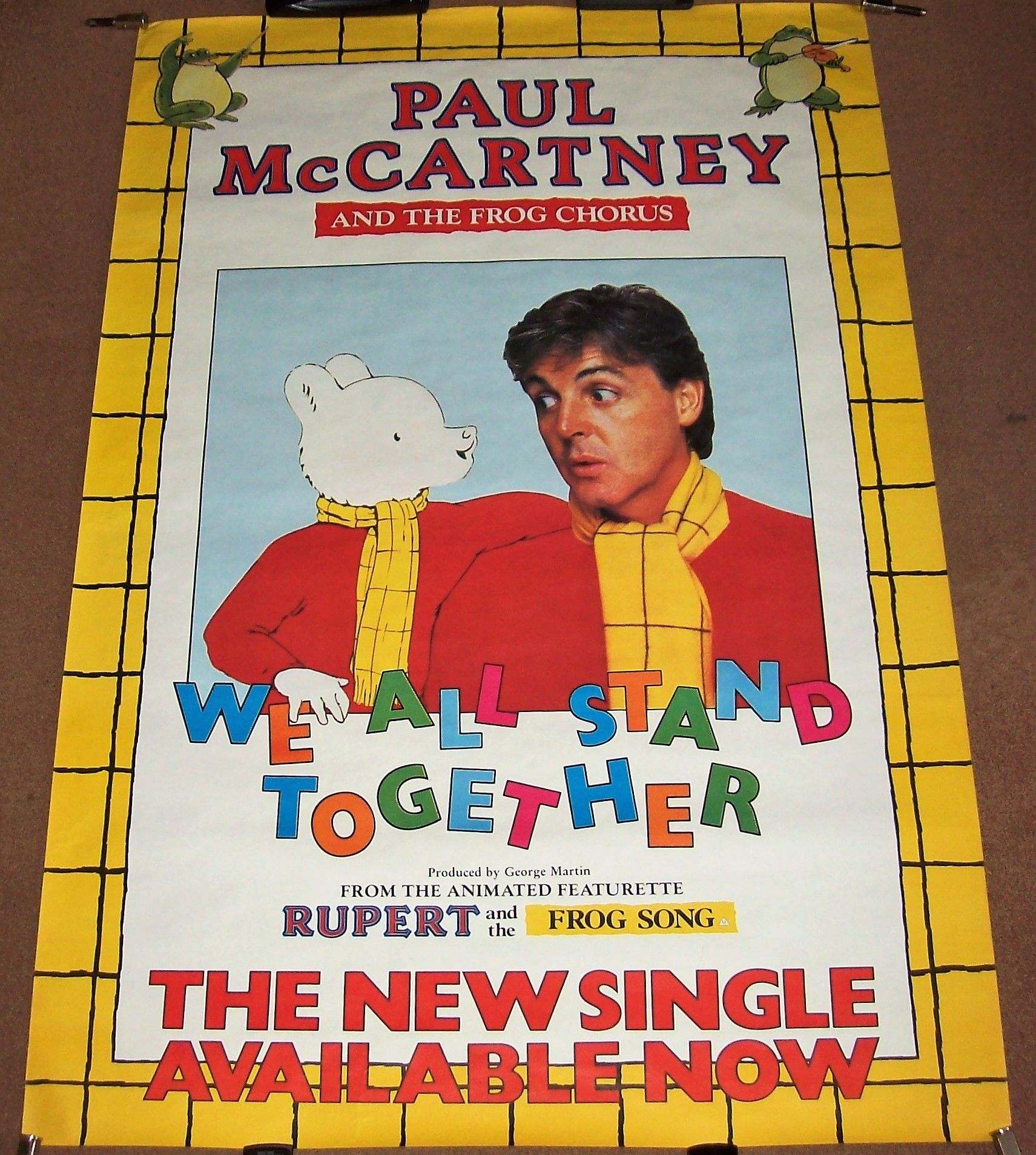 THE BEATLES PAUL McCARTNEY U.K. RECORD COMPANY PROMO POSTER 'WE ALL STAND T