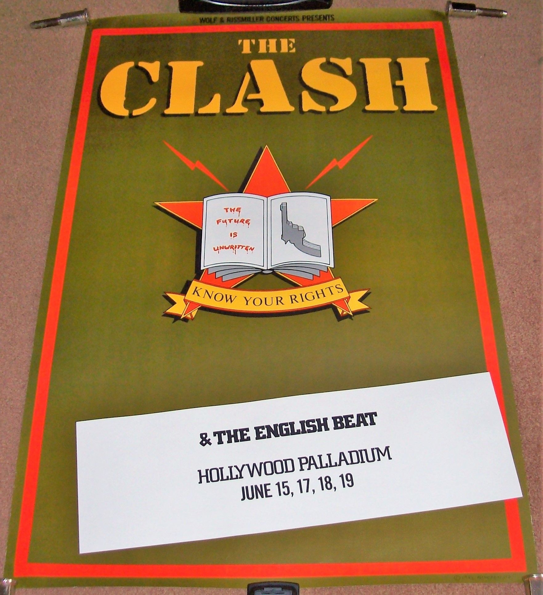 THE CLASH THE ENGLISH BEAT CONCERT POSTER THE HOLLYWOOD PALLADIUM USA JUNE 