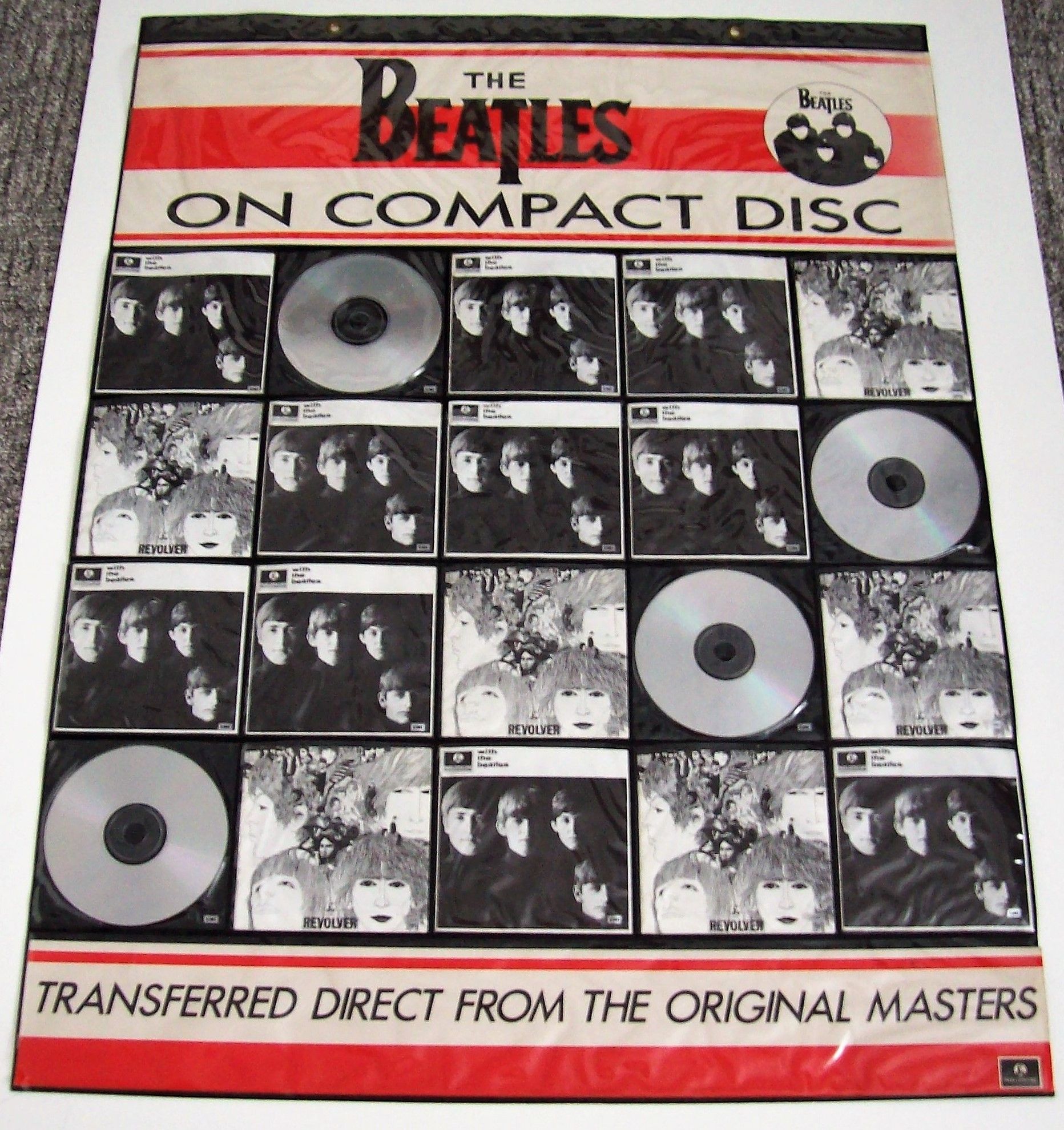 THE BEATLES U.K. RECORD COMPANY PROMO PLASTIC WALLET SHOP DISPLAY C.D. ALBU
