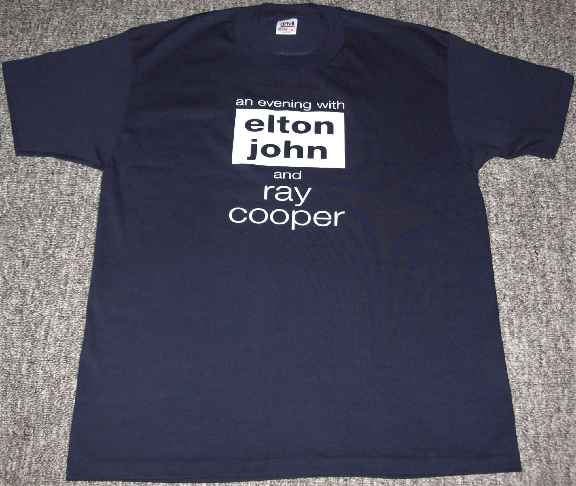 ELTON JOHN AND RAY COOPER 'AN EVENING WITH' U.S. CONCERT TOUR T-SHIRT 1993