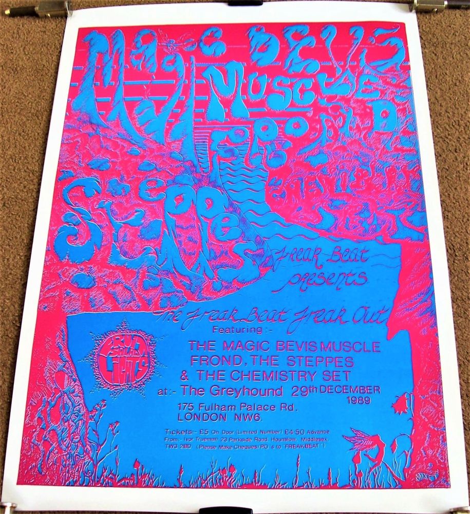 THE MAGIC BEVIS MUSCLE FROND CONCERT POSTER 29th DECEMBER 1989 THE GREYHOUN