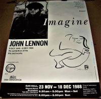 THE BEATLES JOHN LENNON EXHIBITION POSTER NOV-DEC 1988 GAS HALL BIRMINGHAM U.K.