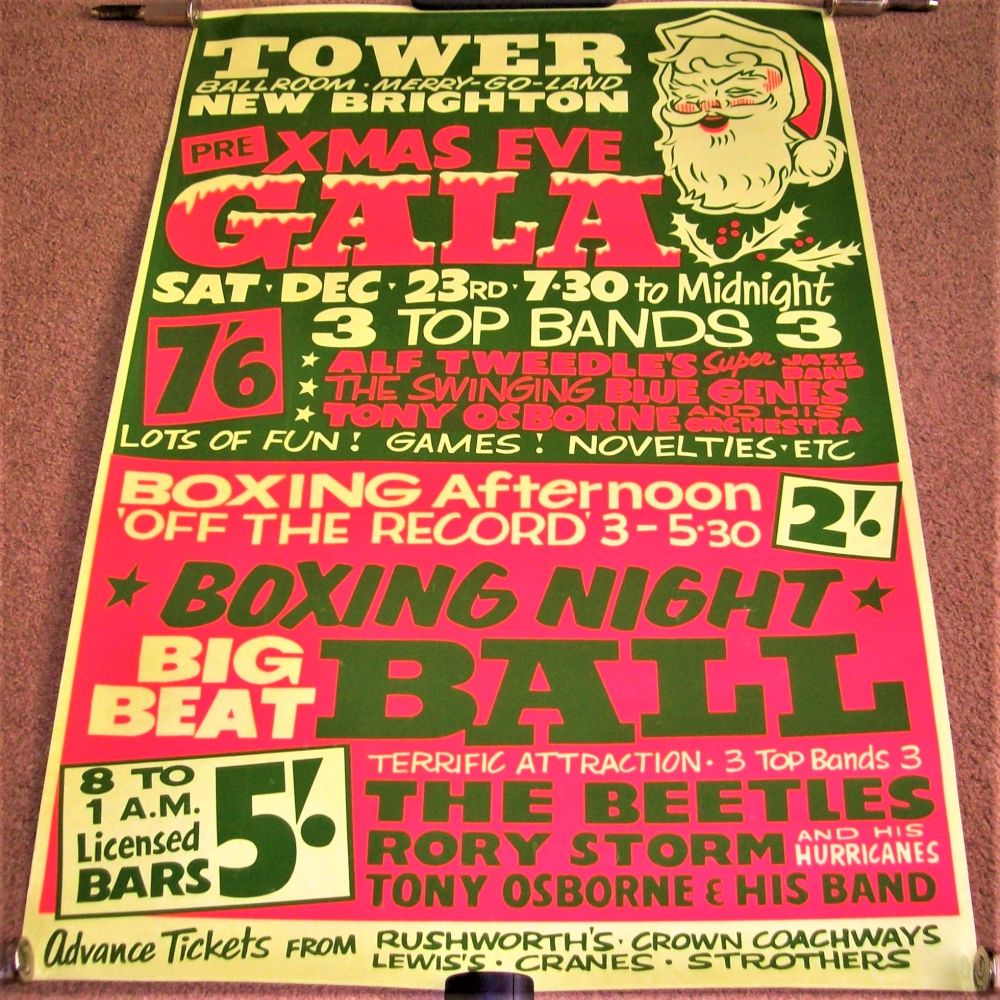 THE BEATLES REPRO CONCERT POSTER 26th DECEMBER 1961 TOWER BALLROOM NEW BRIG