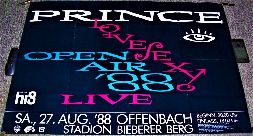 PRINCE STUNNING 'LOVE SEXY' CONCERT POSTER 27th AUGUST 1988 OFFENBACH GERMA
