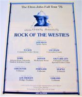 ELTON JOHN SUPERB 1975 MAGAZINE AD 'ROCK OF THE WESTIES' FALL U.S. TOUR DETAILS