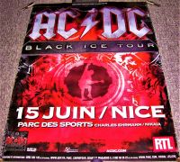 AC/DC STUNNING RARE 'BLACK ICE' TOUR CONCERT POSTER 15th JUNE 2010 NICE FRANCE
