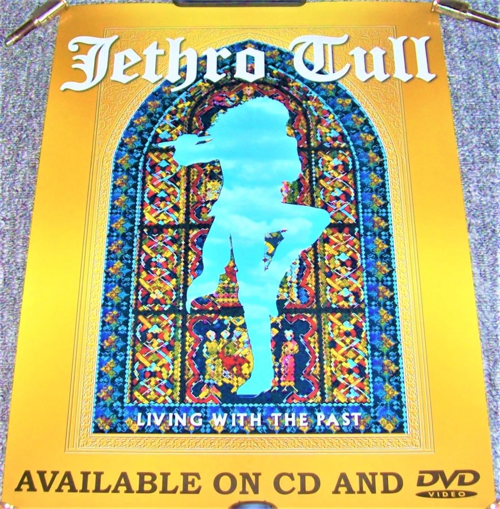 JETHRO TULL UK RECORD COMPANY PROMO POSTER 'LIVING WITH THE PAST' CD & DVD 