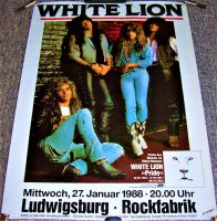 WHITE LION RARE CONCERT POSTER WED 27th JAN 1988 LUDWIGSBURG ROCKFABRIK GERMANY