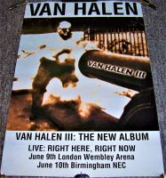 VAN HALEN U.K. RECORD COMPANY PROMO-CONCERTS POSTER 'VAN HALEN III' ALBUM 1998
