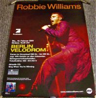TAKE THAT ROBBIE WILLIAMS SUPERB CONCERT POSTER MONDAY 19th FEBRUARY 2001 BERLIN